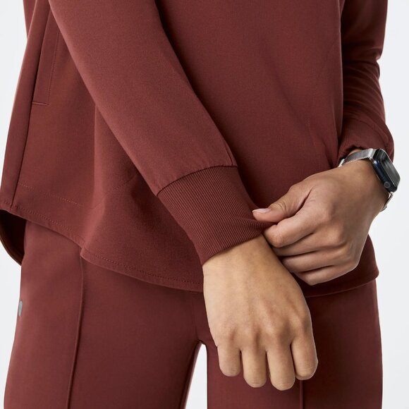 Figs Rafaela Oversized Longsleeve Scrub Top in Walnut, Size Medium - Picture 6 of 11